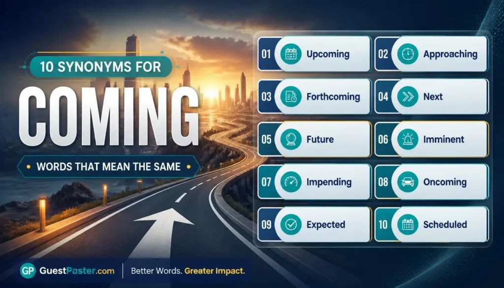 Detailed Synonyms for Coming
