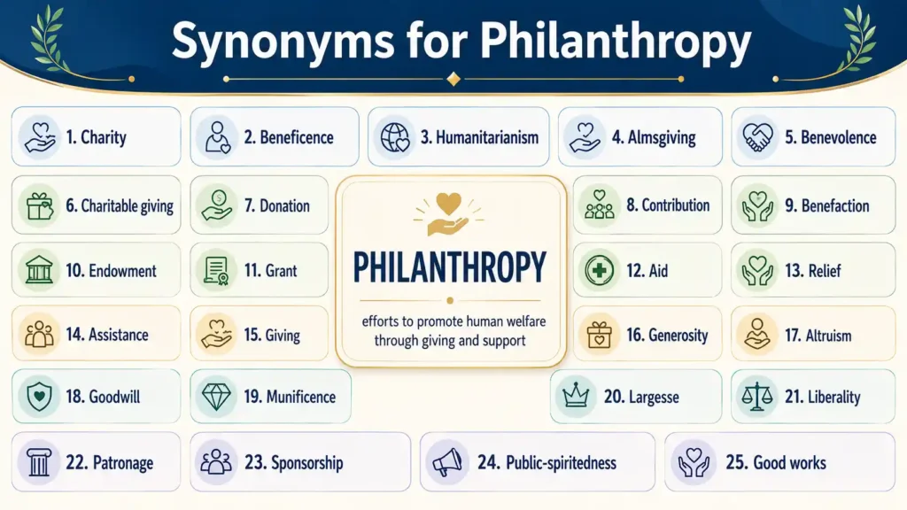 Best Synonyms and Alternatives for Philanthropy