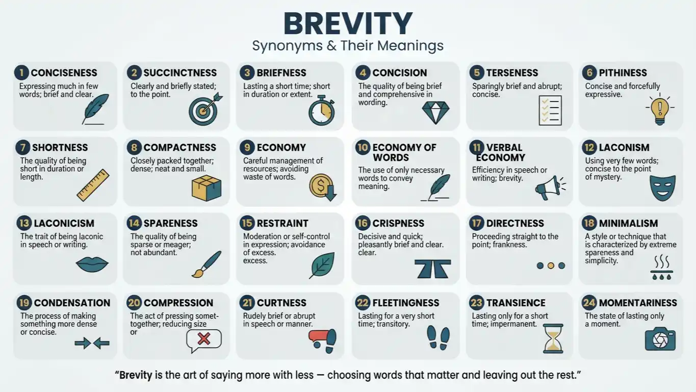 Synonyms for Brevity: Meanings, Differences, and Use