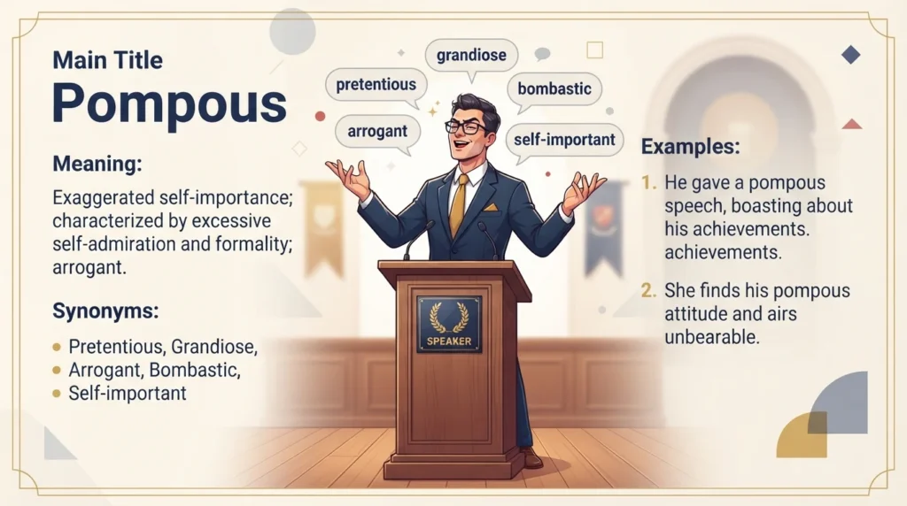 Synonyms for Pompous