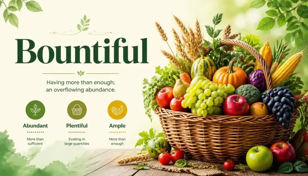 Synonyms for Bountiful by Context