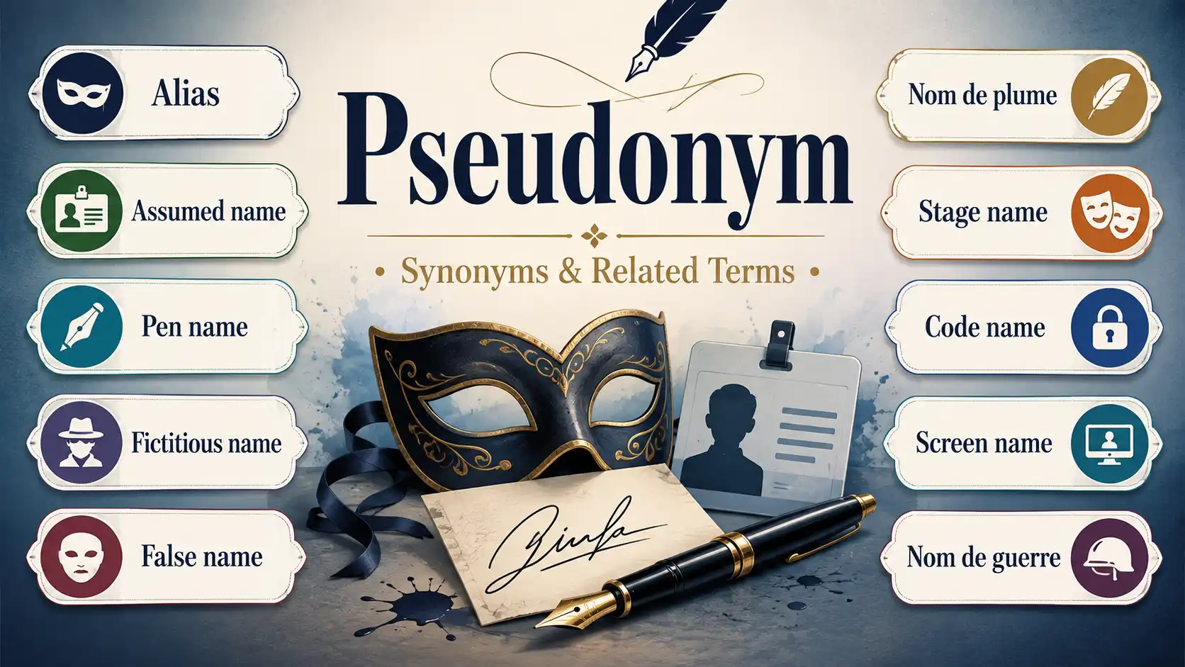 Synonyms for Pseudonym Meaning, Uses and Examples