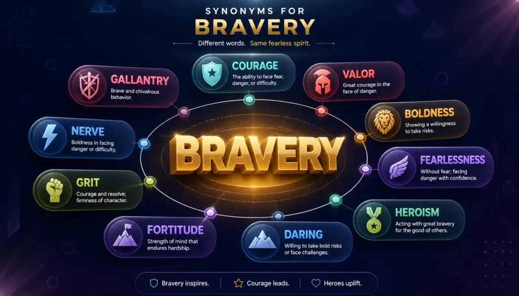 Detailed Synonym Meanings and Examples of Bravery