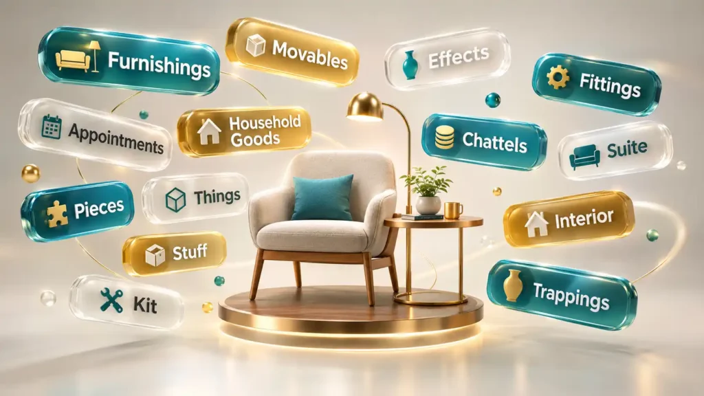 Detailed Synonym of Furniture Meanings and Examples