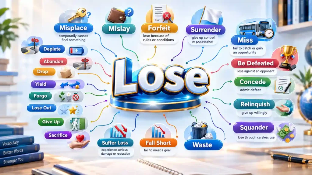 Detailed Synonym of Lose Meanings and Examples