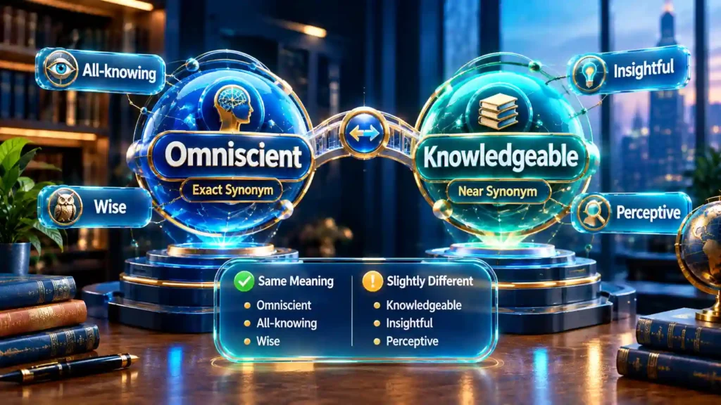 Exact and Near Synonyms of omniscient: Difference