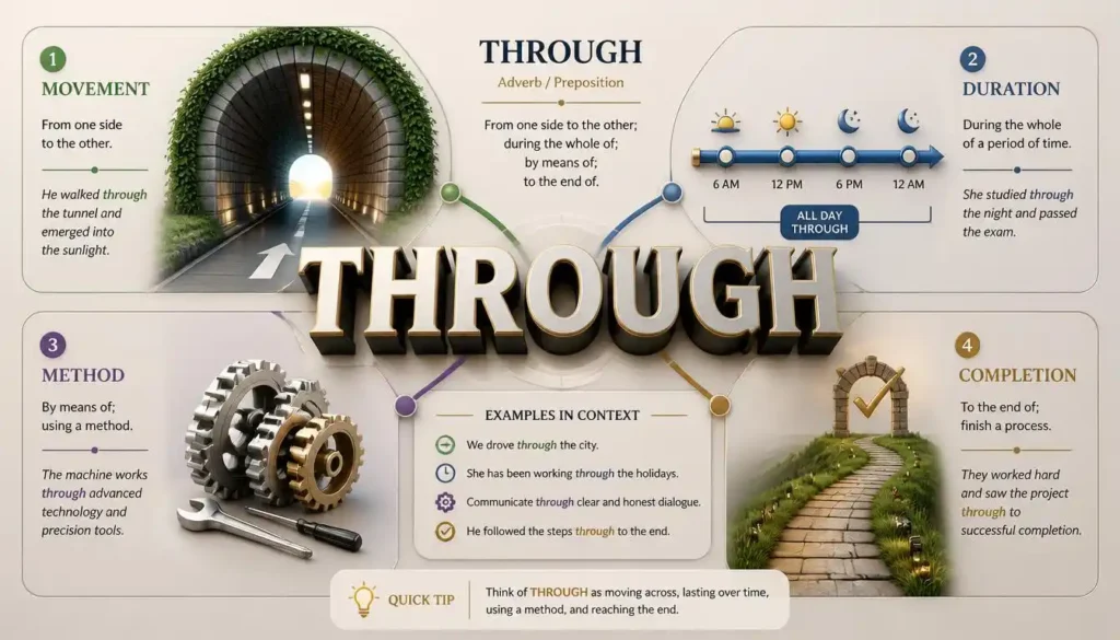 Meaning and Usage of Through