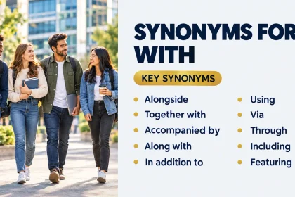 Synonyms for With Best Alternatives, Meanings & Examples