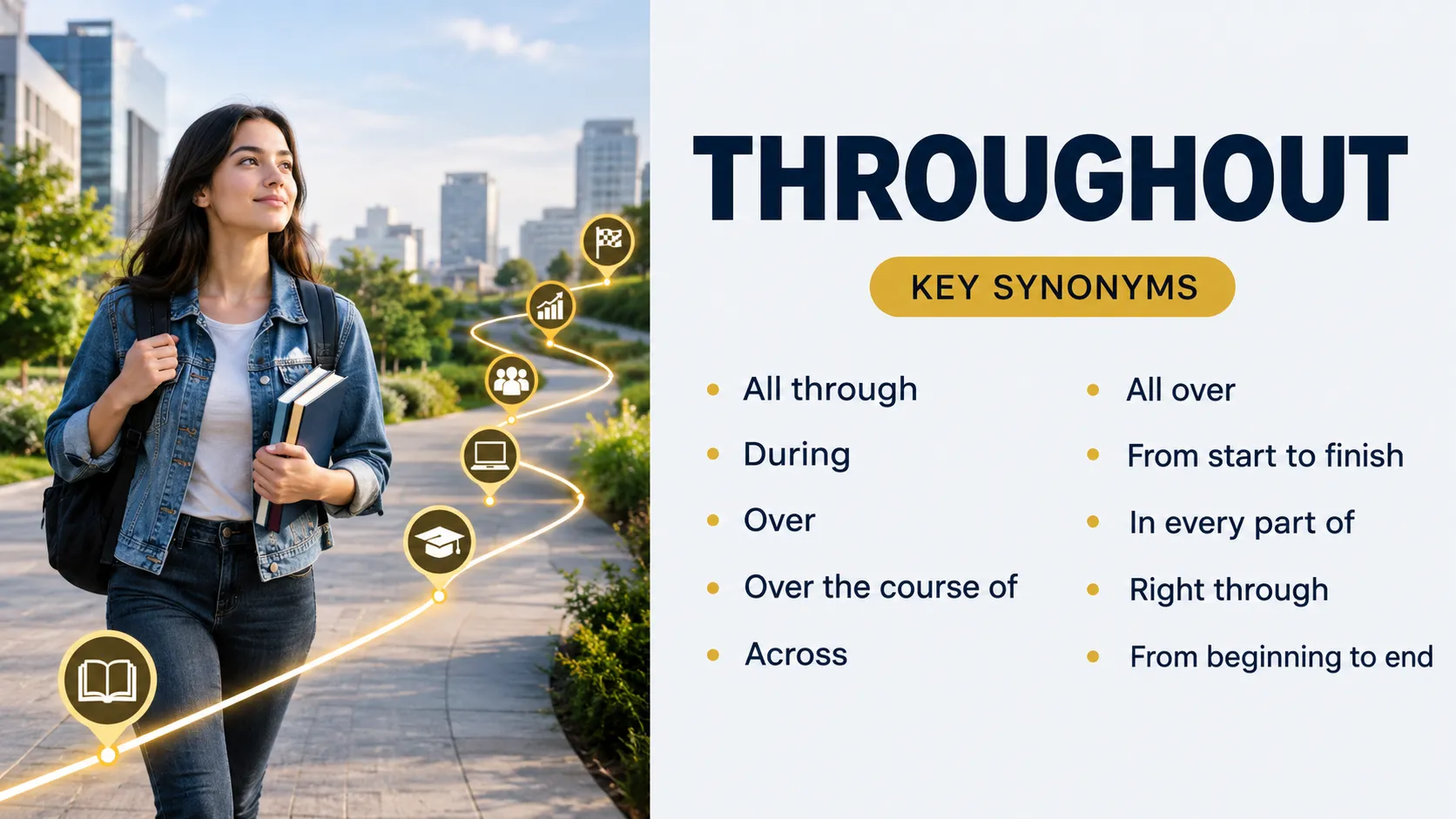 Throughout Synonyms Alternatives with Meanings and Examples